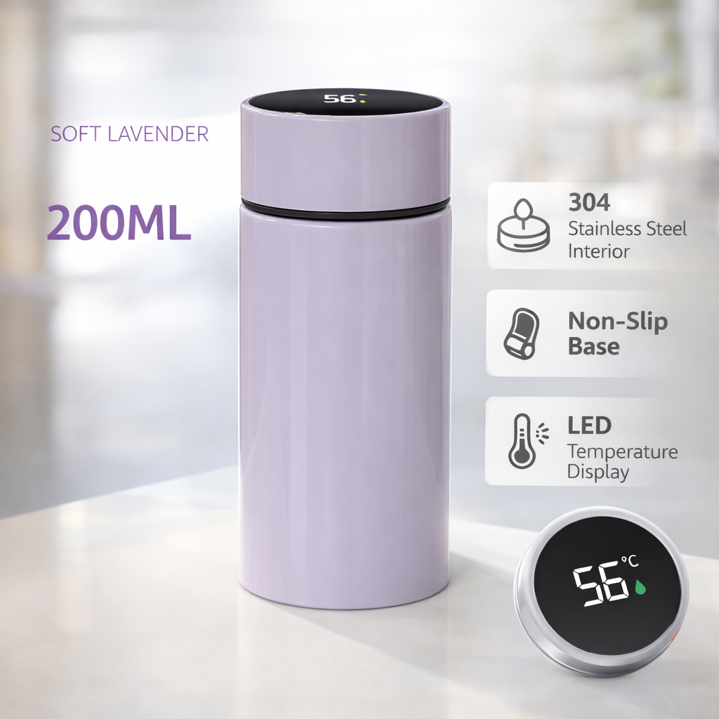 ThermaDrink™ Smart Temperature Display Thermos – 200ml
